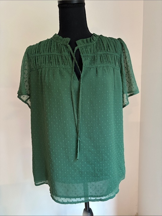 LOFT Tops - Gorgeous LOFT boho fully lined green blouse women small
